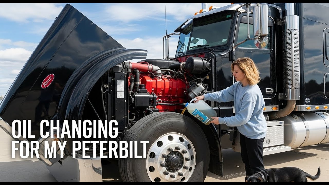 Spend Sunday With a Trucker&rsquo;s Wife ❤️ | Changing Oil in the Peterbilt 🚛