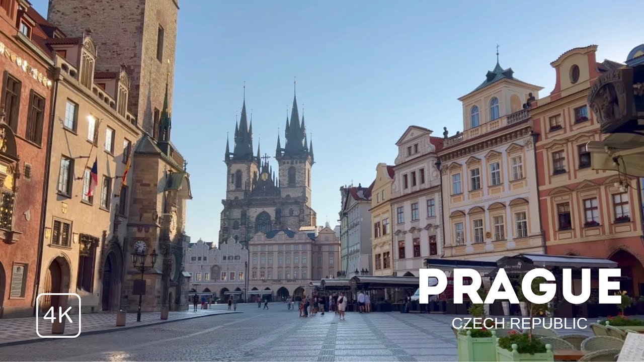 Prague, Czech Republic - The Most Beautiful city in The World - Morning Walking Tour 4K UHD