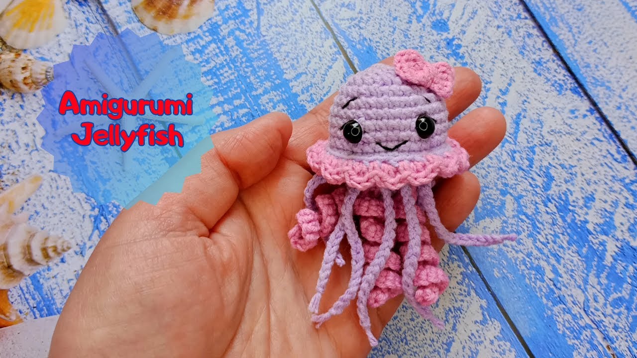 How to Crochet Baby Jellyfish. Amigurumi Jellyfish Keychain. Easy Tutorial for Beginners.