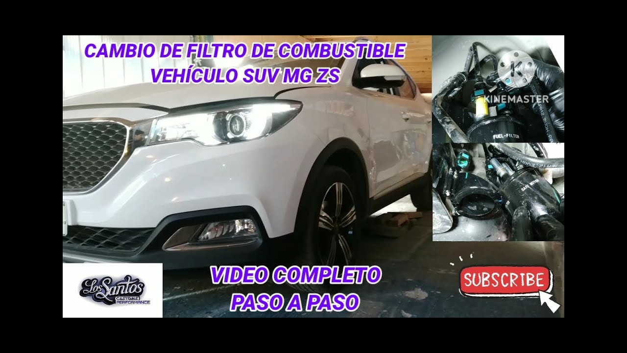 Cambio de filtro de bencina, gasolina, combustible SUV MG ZS año 2020, video completo paso a paso
