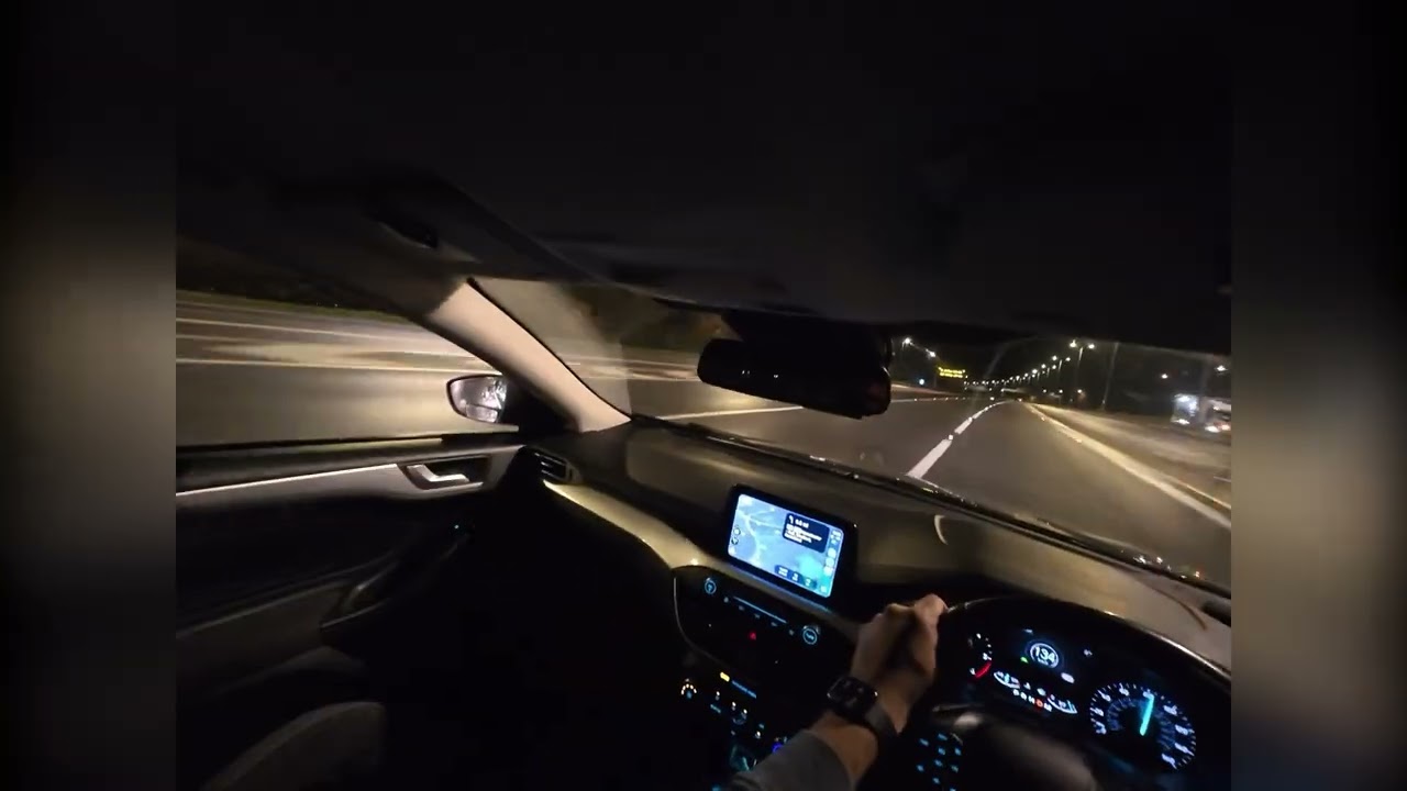 Driving a Ford Focus Through Leeds City at Night | DJI Nano Camera Test