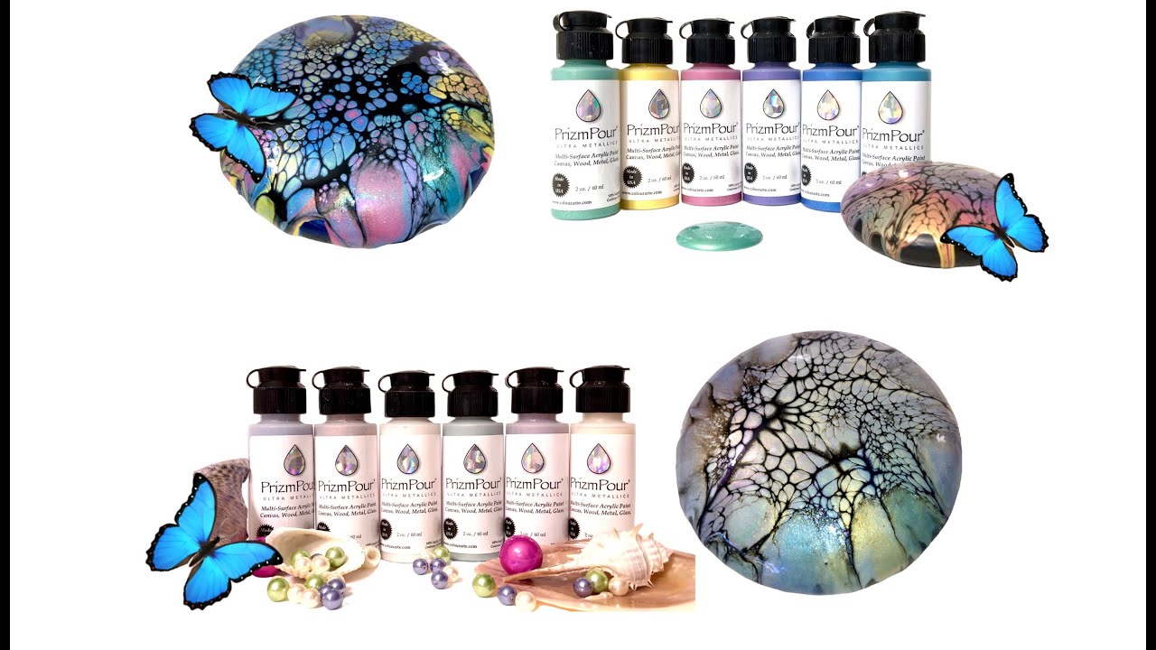 AMAZING Iridescent Silks & Tropical Pearls ColourArte Prizm Pour. acrylic paint pouring art