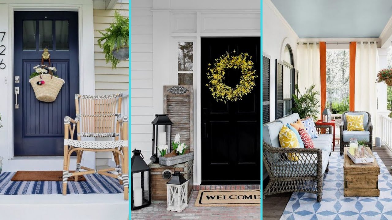 ❤DIY Shabby chic style Rustic Summer Front Porch decor Ideas❤ | Front entrance decor| Flamingo Mango