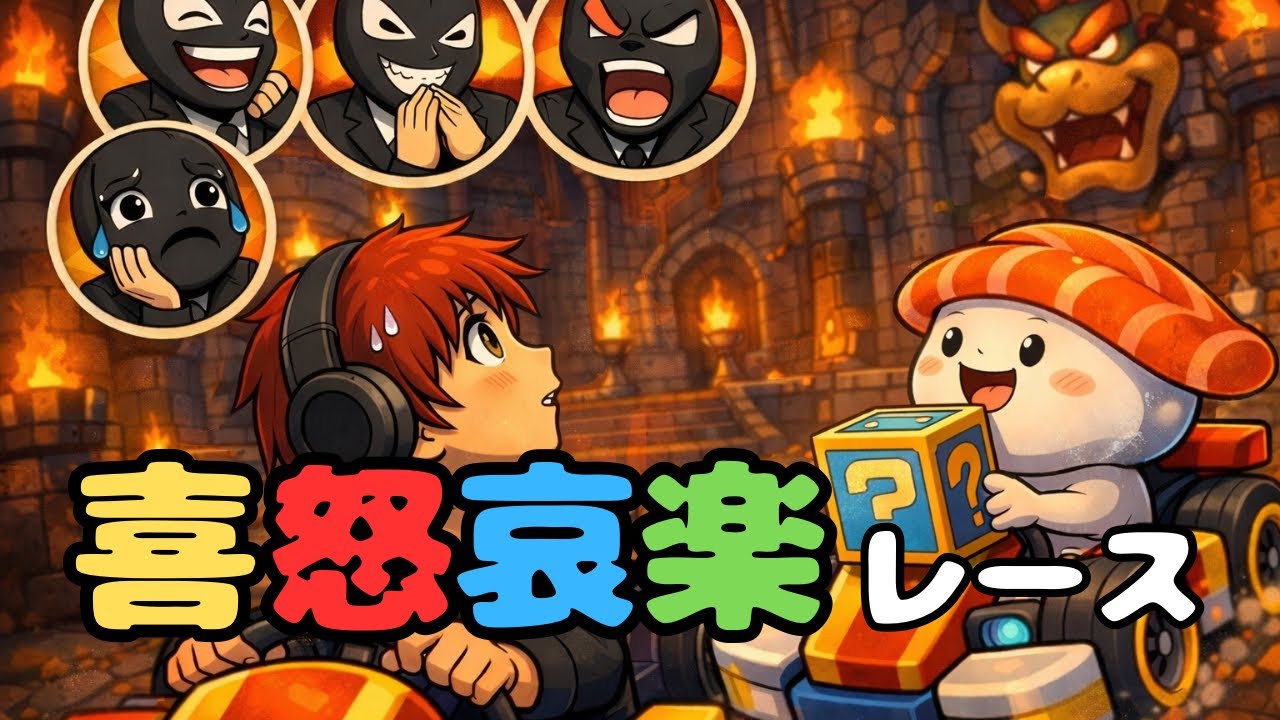 【マリオカート】KaKeRaが落ちるたびに編集者の感情が壊れる企画www