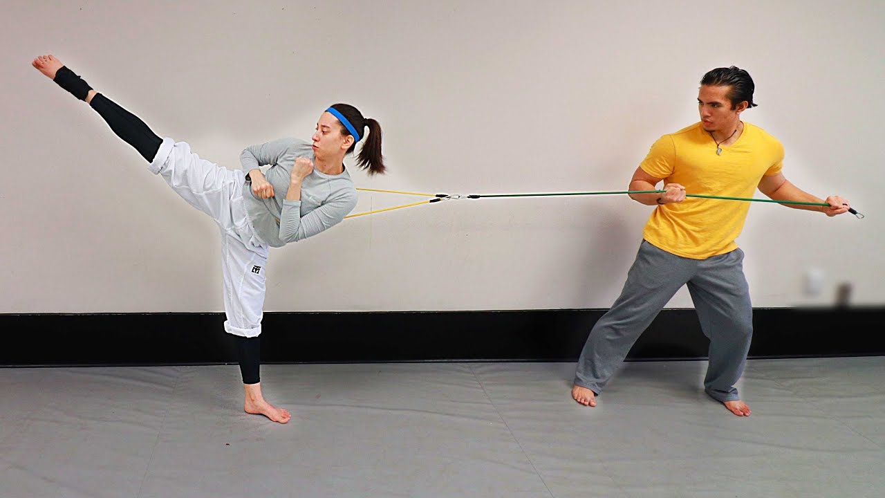 TKD Kicking Drills with Resistance Bands