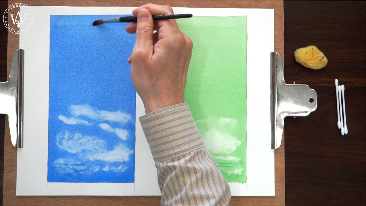 Wiping Off and Washing Out Watercolor Painting Method