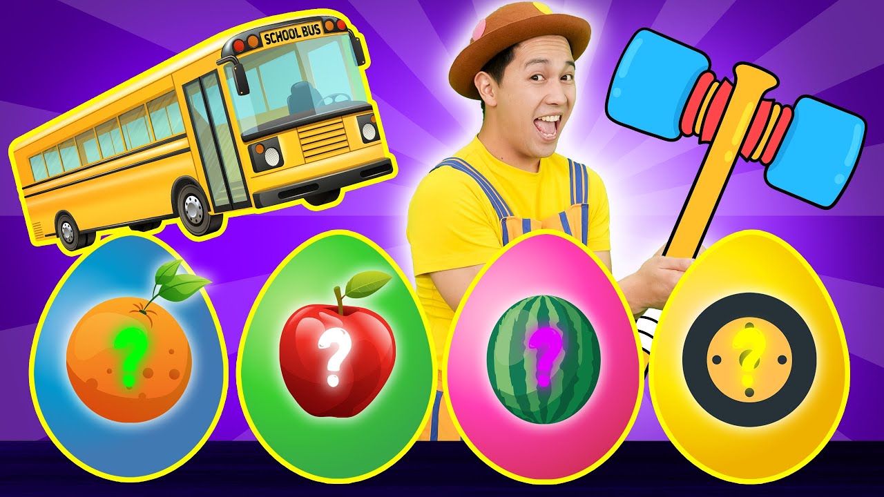 Fruit Wheels on the Bus 🚌🍊 +MORE | Egg Surprise Song | Wheels on the Bus Kids Songs | Tigi Boo