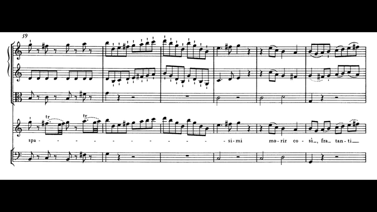 Parto, m'affretto (Lucio Silla - W.A. Mozart) Score Animation