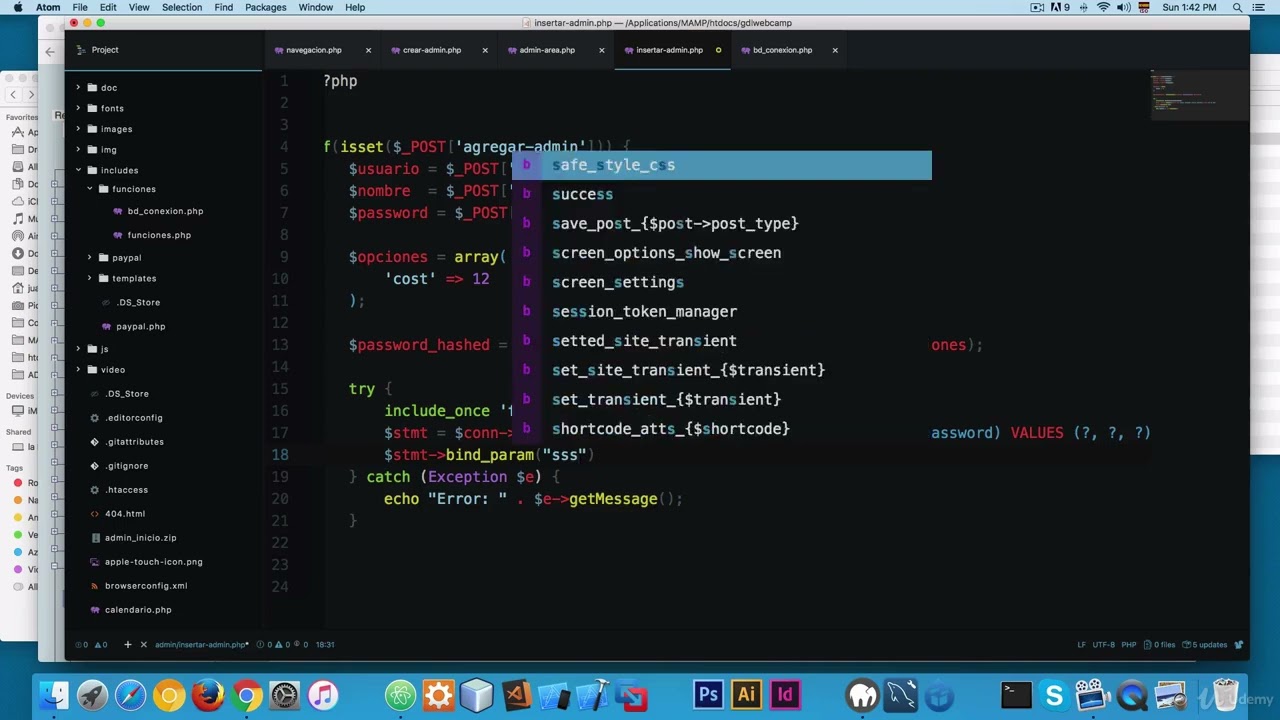 4  Insertando administradores en la base de datos