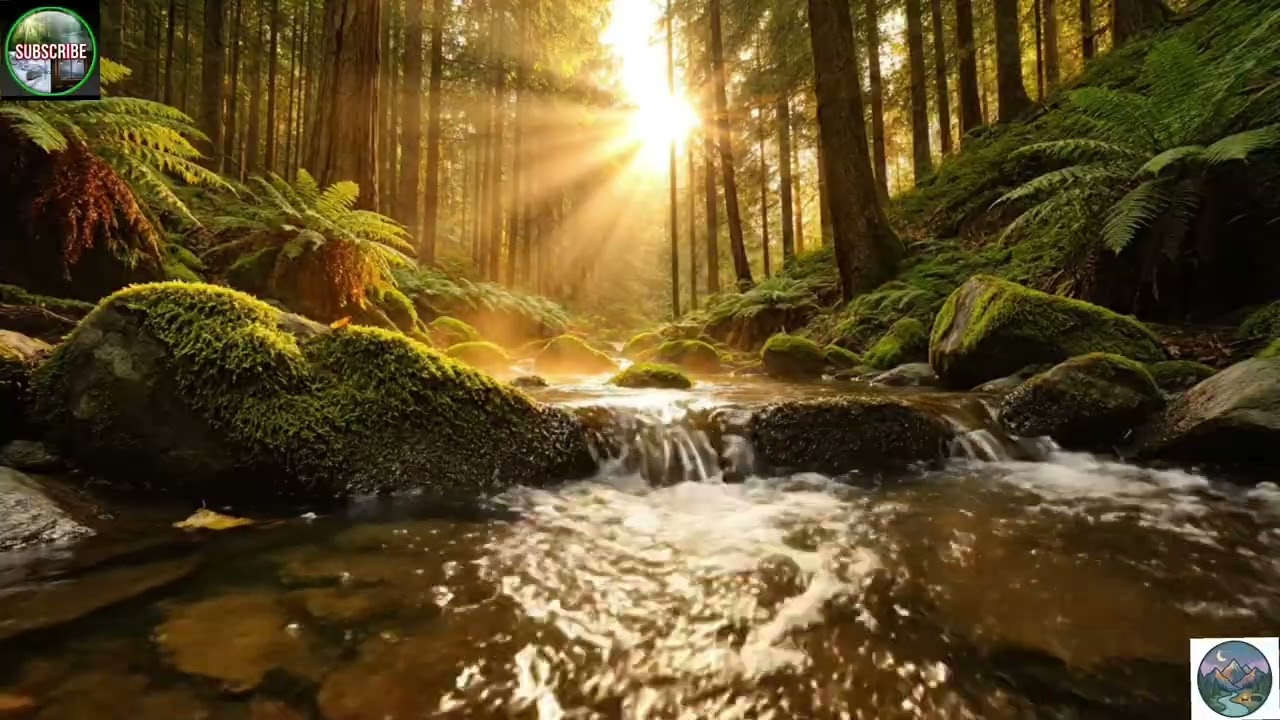 Golden Hour in the Woods: Static River View for Stress Relief (4K 2026)