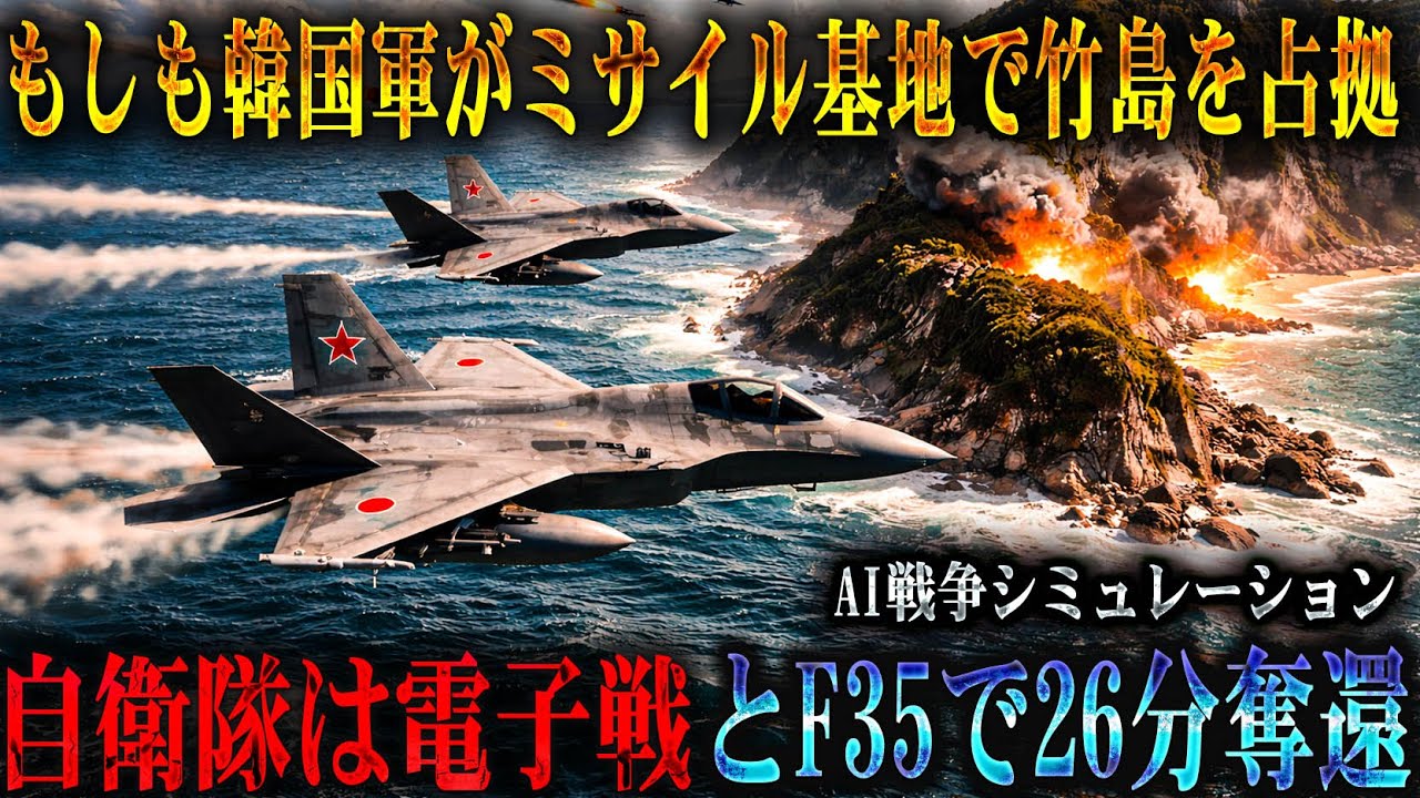 【竹島奪還の現実】もしも韓国軍がミサイル基地化で竹島を軍事占拠したら、なぜ自衛隊は電子戦とF35で26分制圧できたのか？【AIシミュレ―ション】