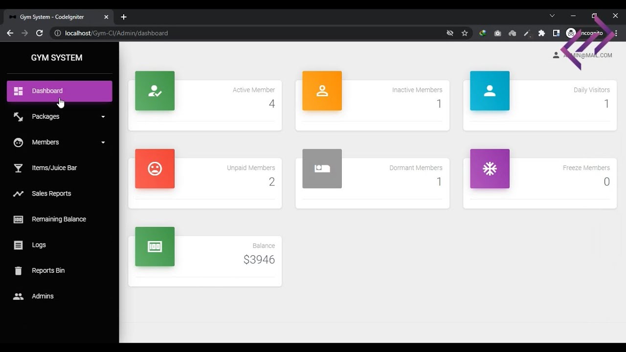 Gym Management System Project in PHP CodeIgniter with Source Code - CodeAstro
