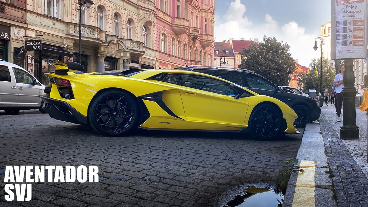 Lamborghini Aventador SVJ in Prague | Acceleration and camera flyby