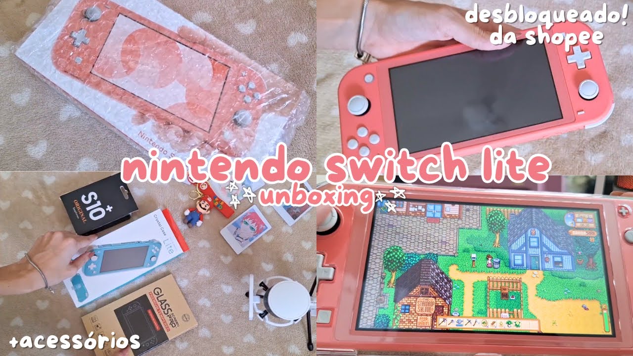 Unboxing Nintendo Switch Lite desbloqueado da Shopee ✨ 