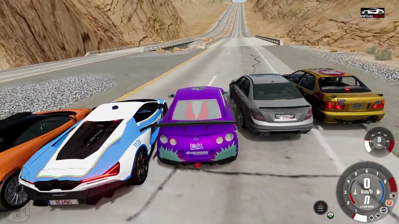 Aston Martin vs Mustang vs Civic vs C63 AMG | Hill Climb & Ramp Jump 🚀