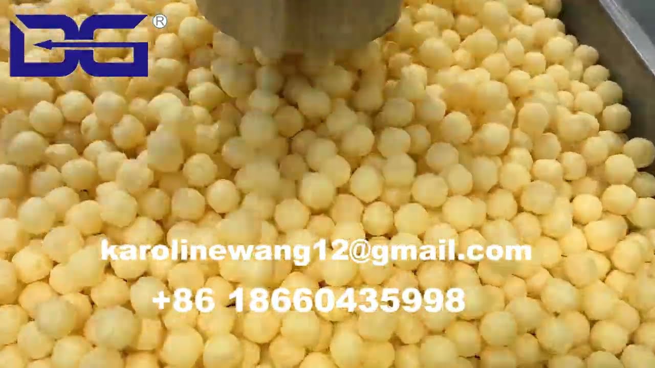 cheese ball corn pops snacks food extruder machine puff ball corn curls production line by DG