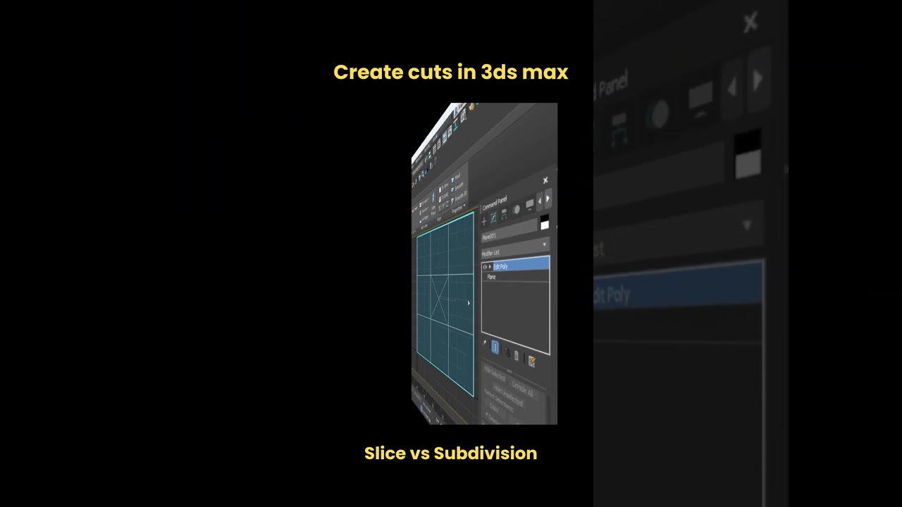 Create cuts in 3ds max, Slice vs Subdivision #shorts #3dsmax