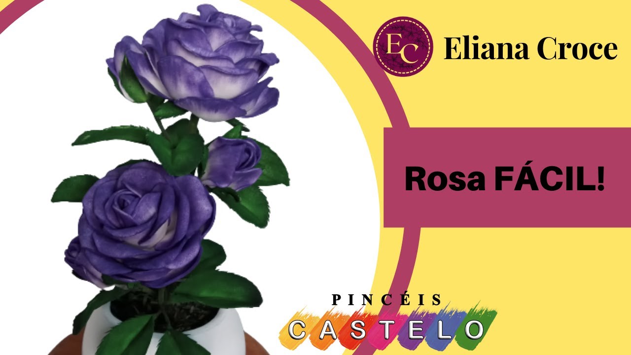 Como fazer Rosa usando só quadradinhos de EVA