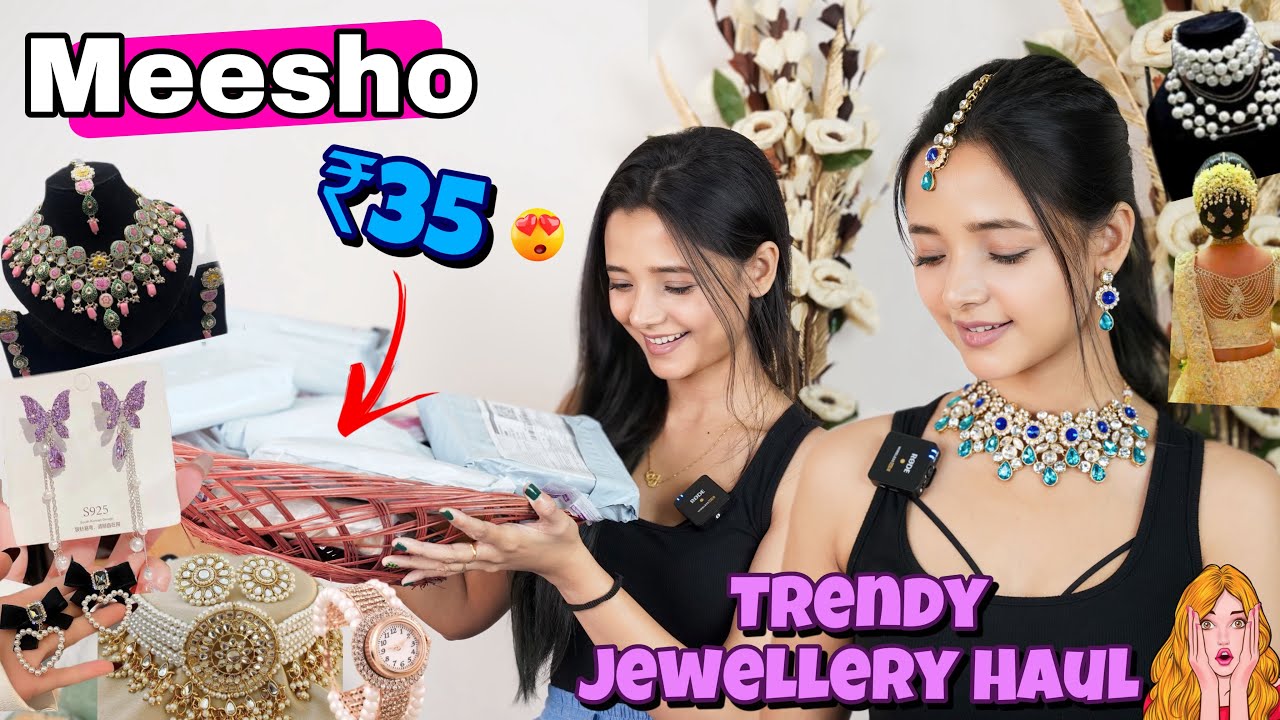 Huge Meesho Jewellery Haul😍❤️| ₹35 main Jewellery?😱 #koreanjewellery #meesho #meeshohaul #jewellery