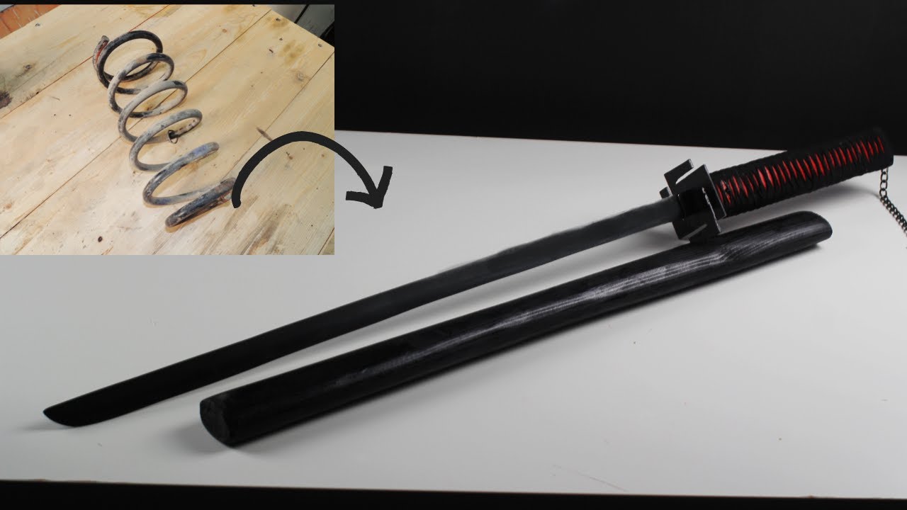 Forging a KATANA out of a COIL SPRING -  Ichigo Bankai (Bleach)