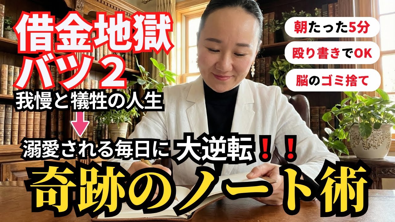 【潜在意識】借金地獄・DVから大逆転。毎朝5分書くだけで人生が激変する「毒出しジャーナリング」のやり方【有料級】