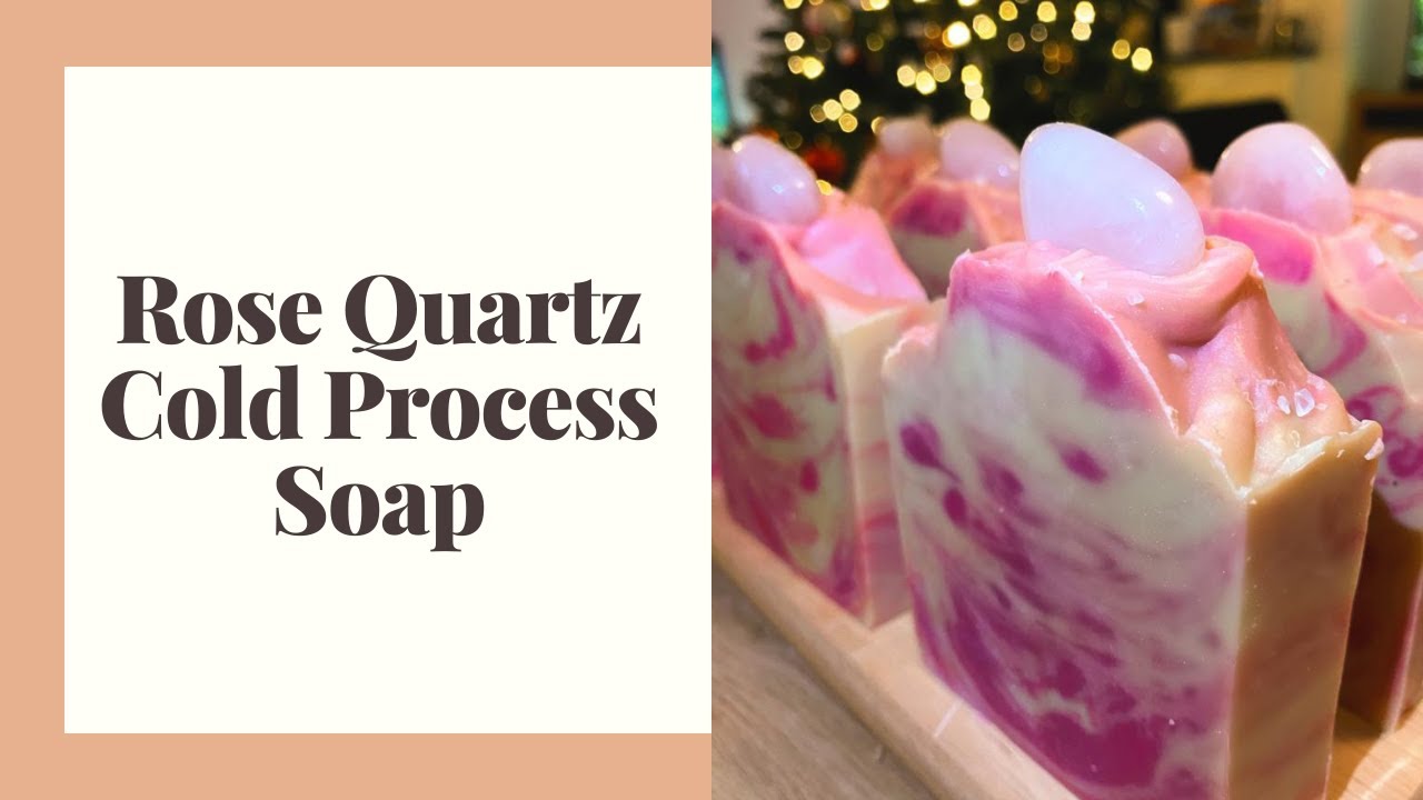 Rose Quartz Cold Process Soap 💓| With REAL crystals - Gemstone Soap | Valentines day | Thesdelights