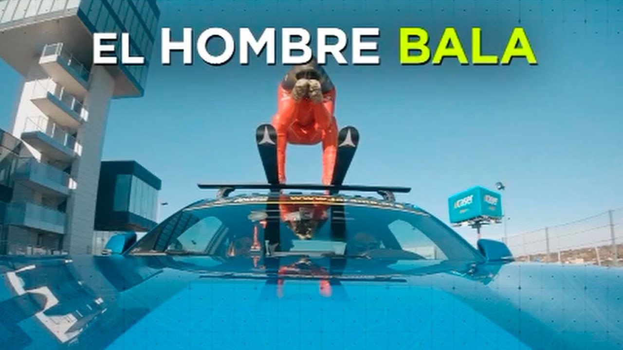 Jan Farell, el hombre bala del esquí se entrena en el Jarama