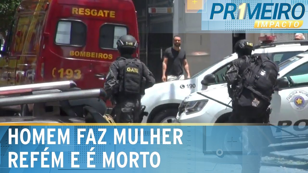 Homem é morto pela polícia ao fazer esposa refém em São Paulo | Primeiro Impacto (11/12/23)