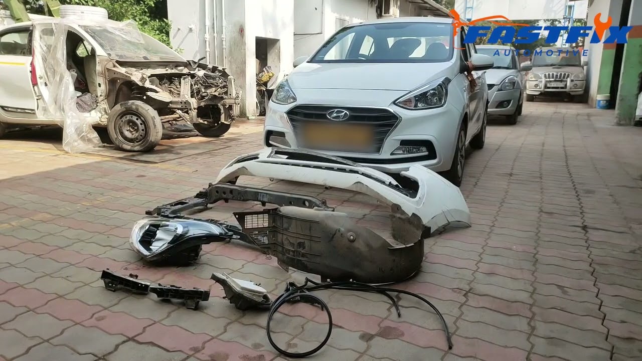Hyundai Xcent | Front Bumper, Headlight, Fog Light Replacement | Denting, Painting & Foam Washing