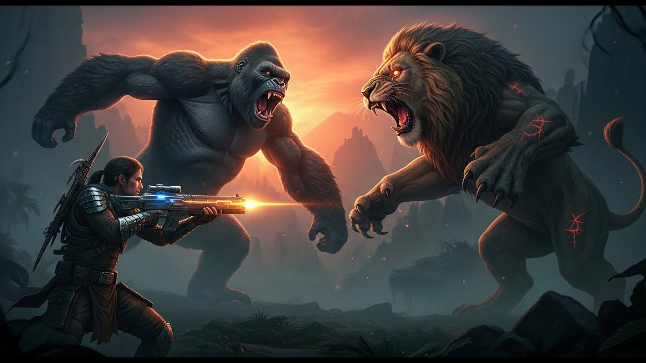 🦍 King Kong vs the Lion 🦁: The Rise of Monsters 👹 and the Hunter 🏹🔥