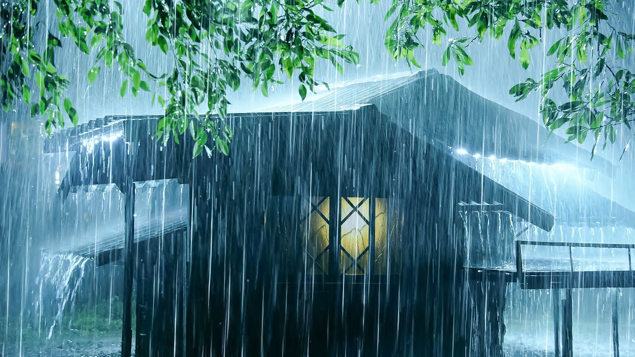 Fall Asleep Fast Tonight | Heavy Rain on an Old Tin Roof & Dense Thunder for Instant Sleep