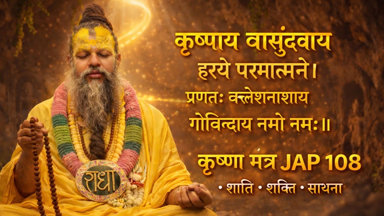 कृष्णाय वासुदेवाय हरये परमात्मने | सकल क्लेश नाशक मंत्र 108 बार जाप | Krishnaya Vasudevaya 108 Times