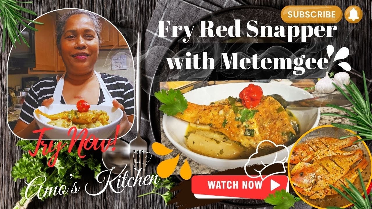Жареный красный люциан с метемджи.