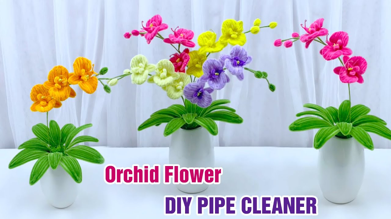 Orchid Flower Making Using Pipe Cleaner | Flower Making | DIY Pipe cleaner Flower | Chenille Wire
