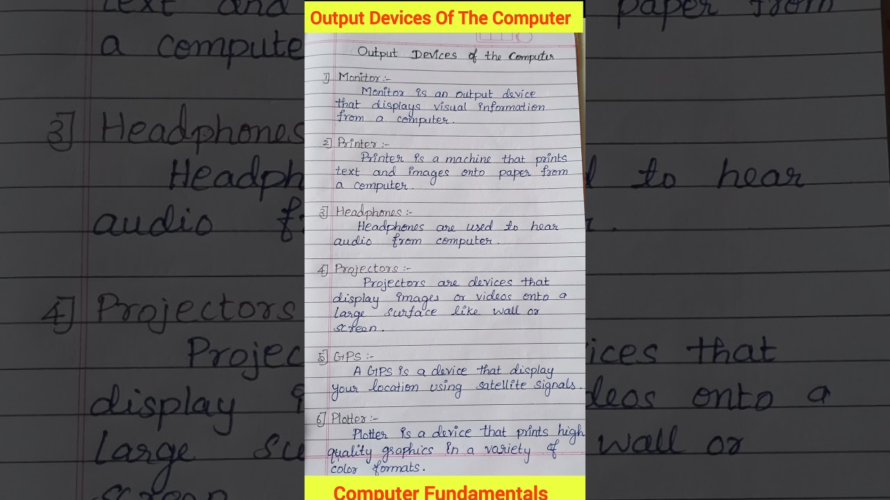 Output Devices Of The Computer|Computer Fundamentals