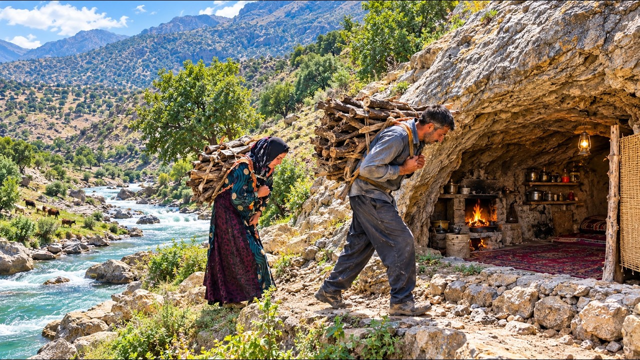 Nomadic life: Mohsen&rsquo;s family gathers firewood for the fire and for warmth.🔥