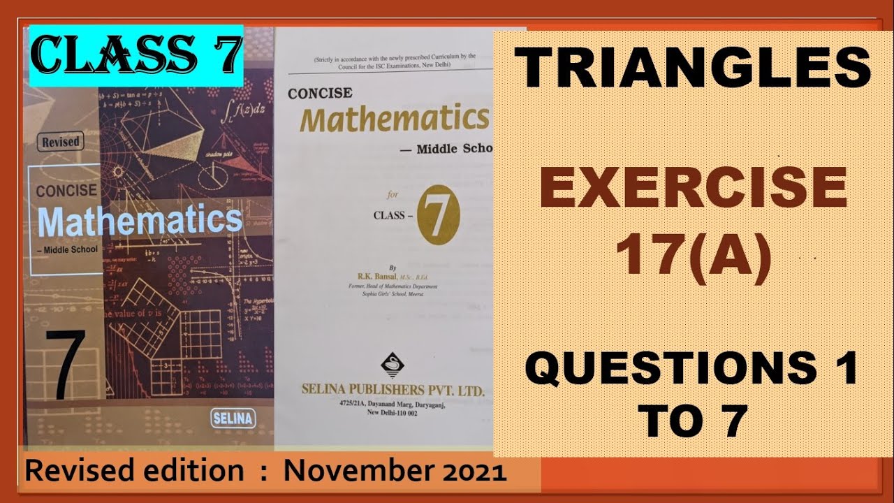 TRIANGLES EXERCISE17(A)  QUESTIONS 1 TO 7