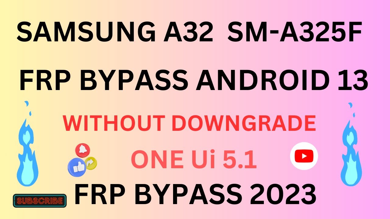 Samsung A32, A325F Frp Bypass Android 13 Without Downgrade | One Ui 5.1 Android 13 Frp Bypass 2023