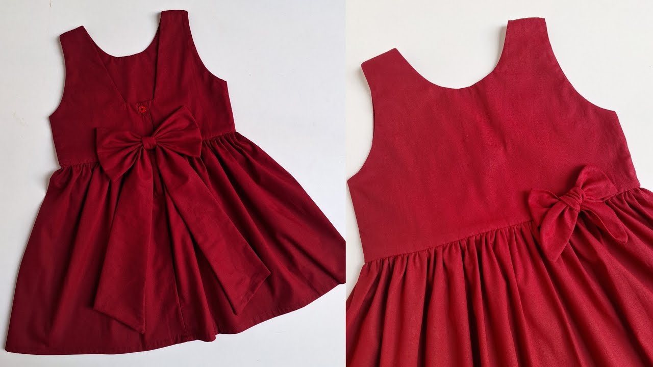 COMO CORTAR E COSTURAR VESTIDO INFANTIL COM DECOTE V NAS COSTAS E LAÇO / PROJETO PAGO