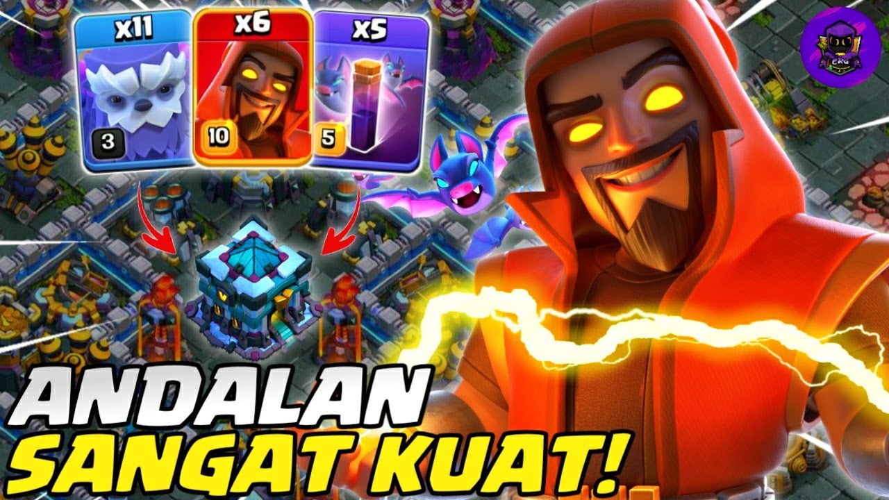 OP BANGET! YETI + SUPER WIZARD + BAT SPELL - STRATEGI WAR TH 13 | COC INDONESIA