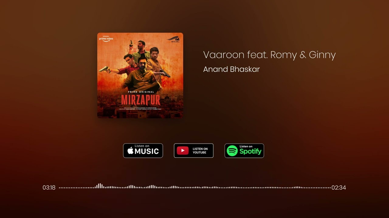 Vaaroon | Mirzapur | Anand Bhaskar | Romy | Ginny Diwan | Visualizer