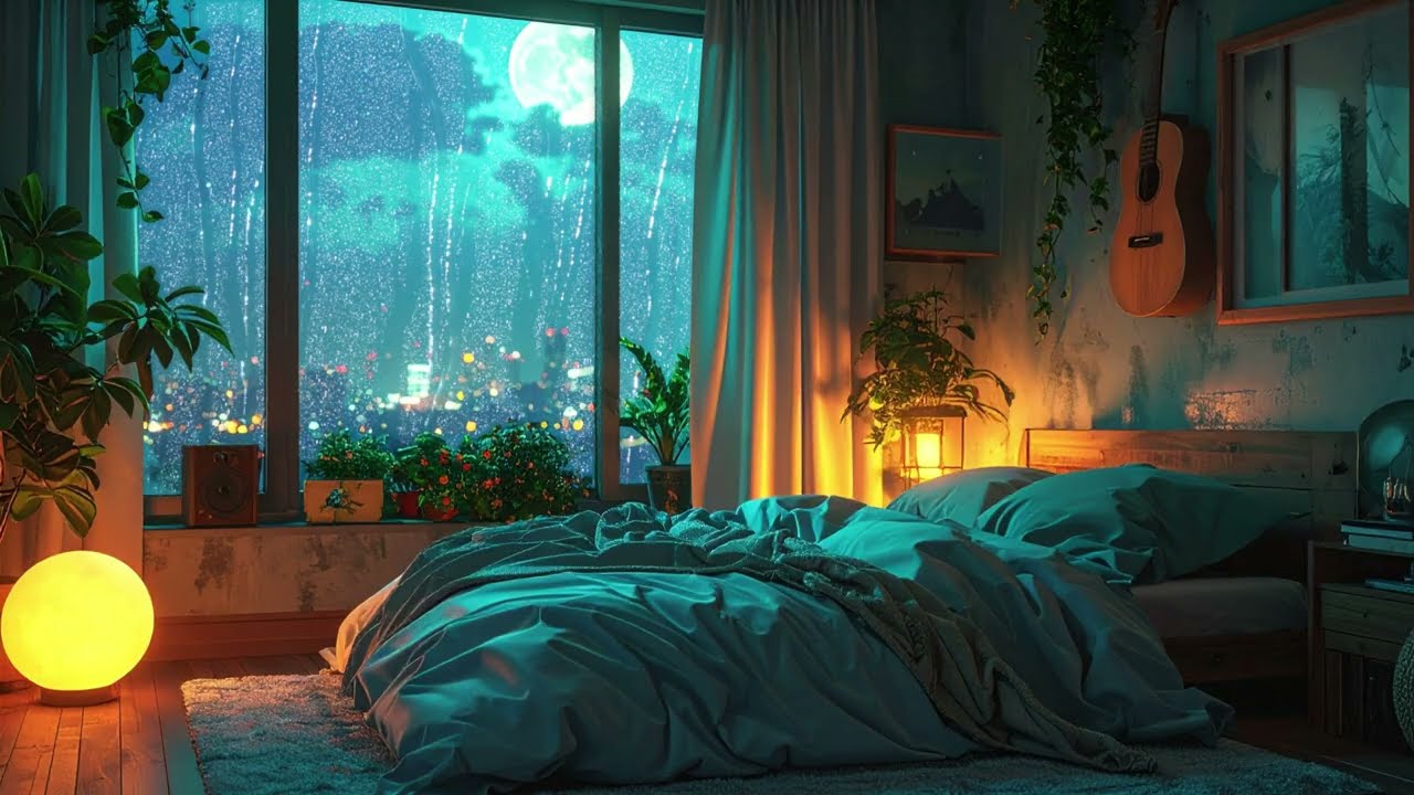 Rainy Day Acoustic Guitar with Gentle Melodies for Deep Focus, Calm Work, and Relaxing Ambience