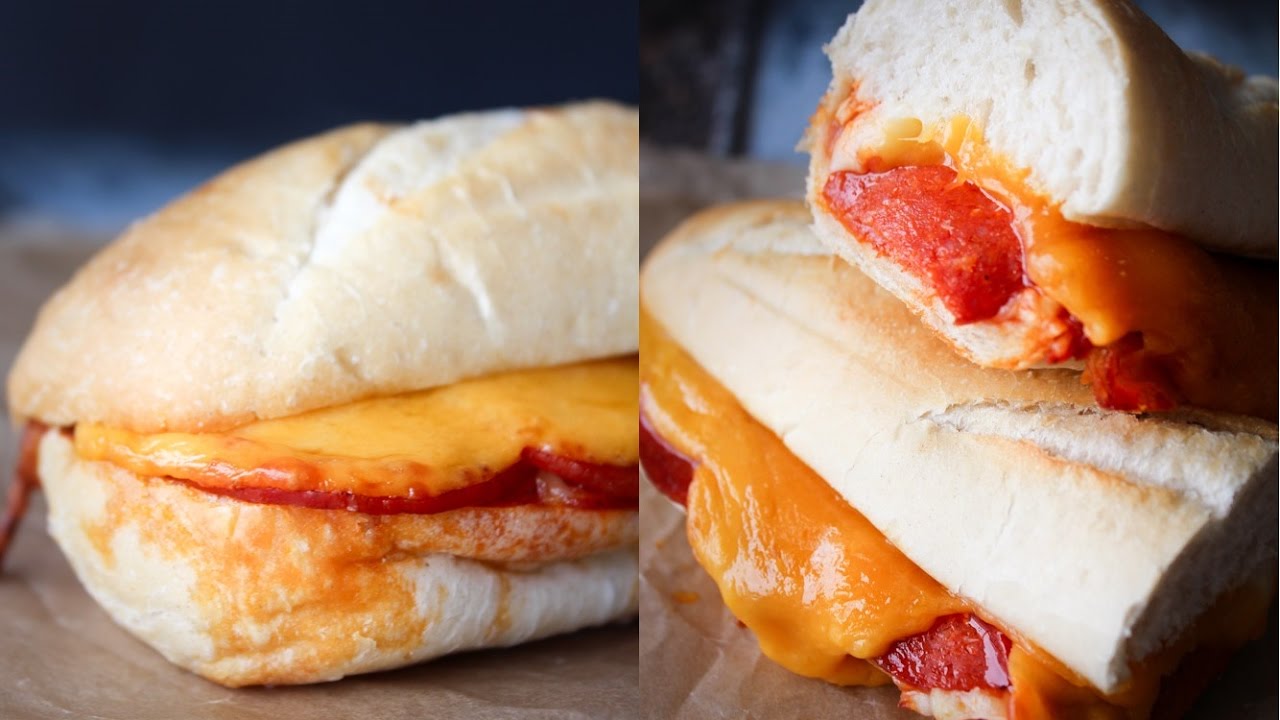 How To Make Hot Pepperoni And Cheese Sandwich - By One Kitchen