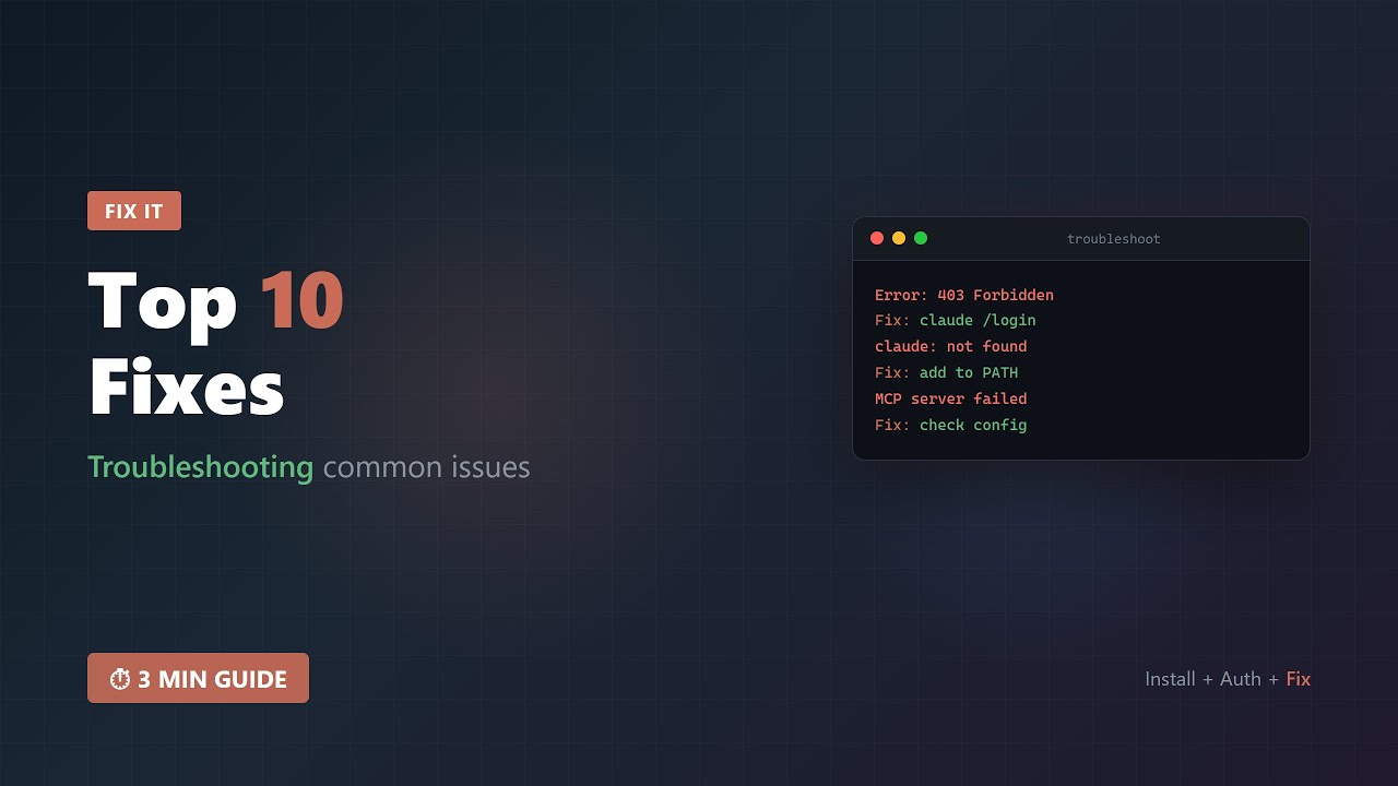 Claude Code &mdash; Troubleshooting & Common Issues