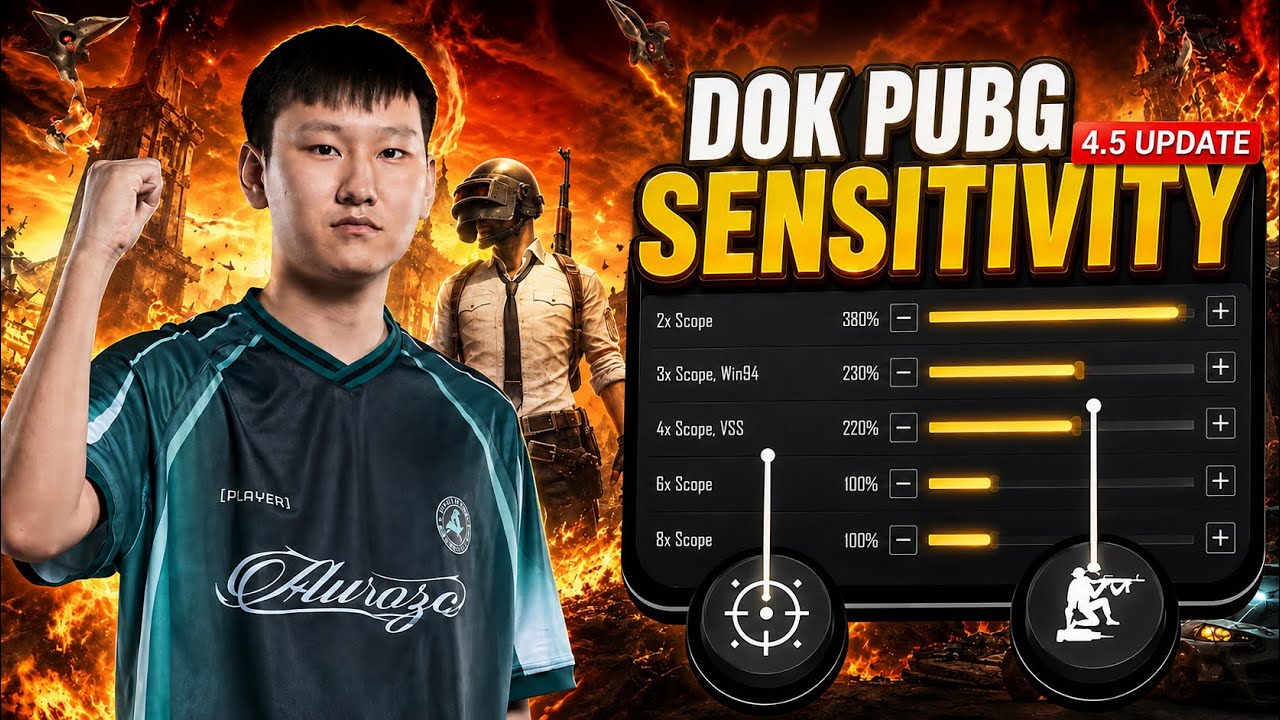 (2026) Dok Pubg Sensitivity 4.5 update | Pubg Dok Sensitivity & Control Code 🎮 | Dok Sensitivity |