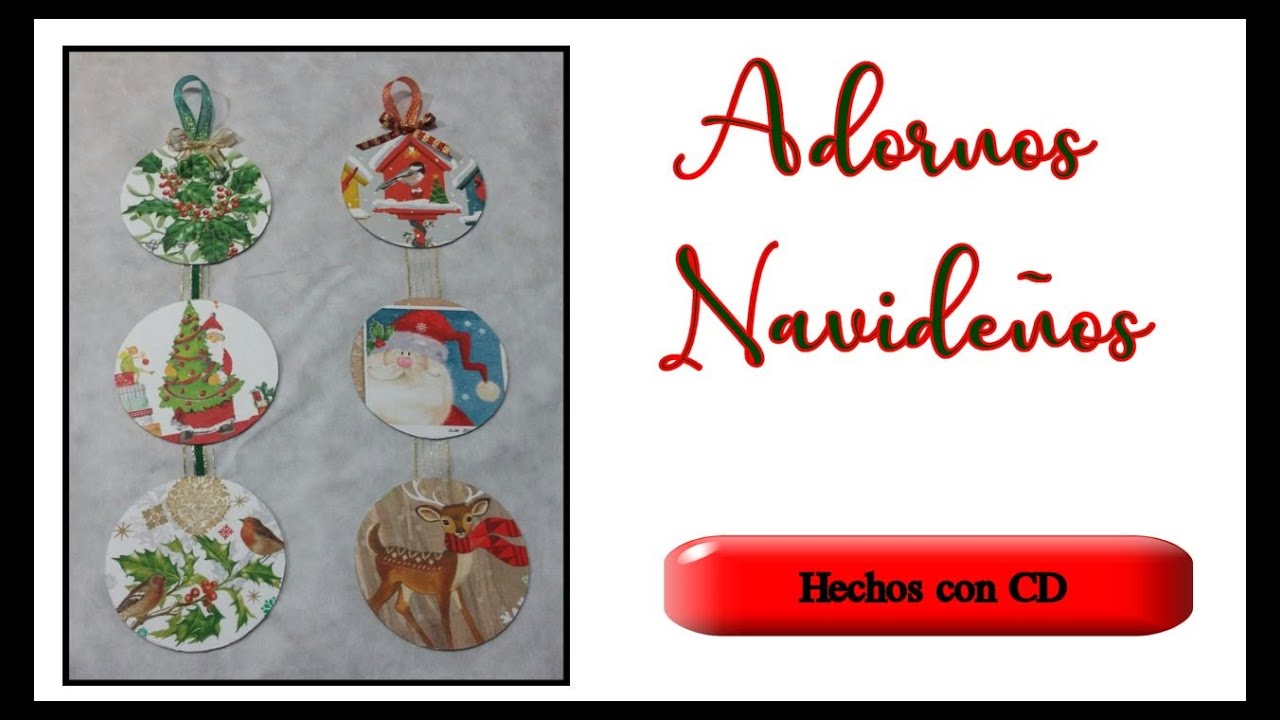 Adornos navideños hechos con CD - Reciclado de CD