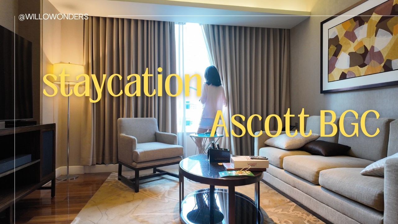 staycation at Ascott BGC, unexpected room upgrade, roaming around BGC, reading a book