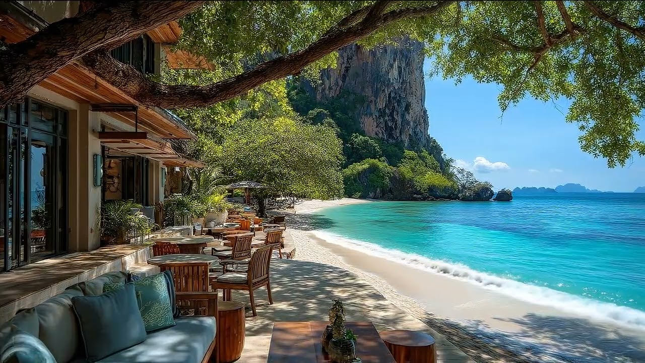 Luxury Tropical Beach Ambience with Ocean Waves – Relaxing Summer Resort Atmosphere