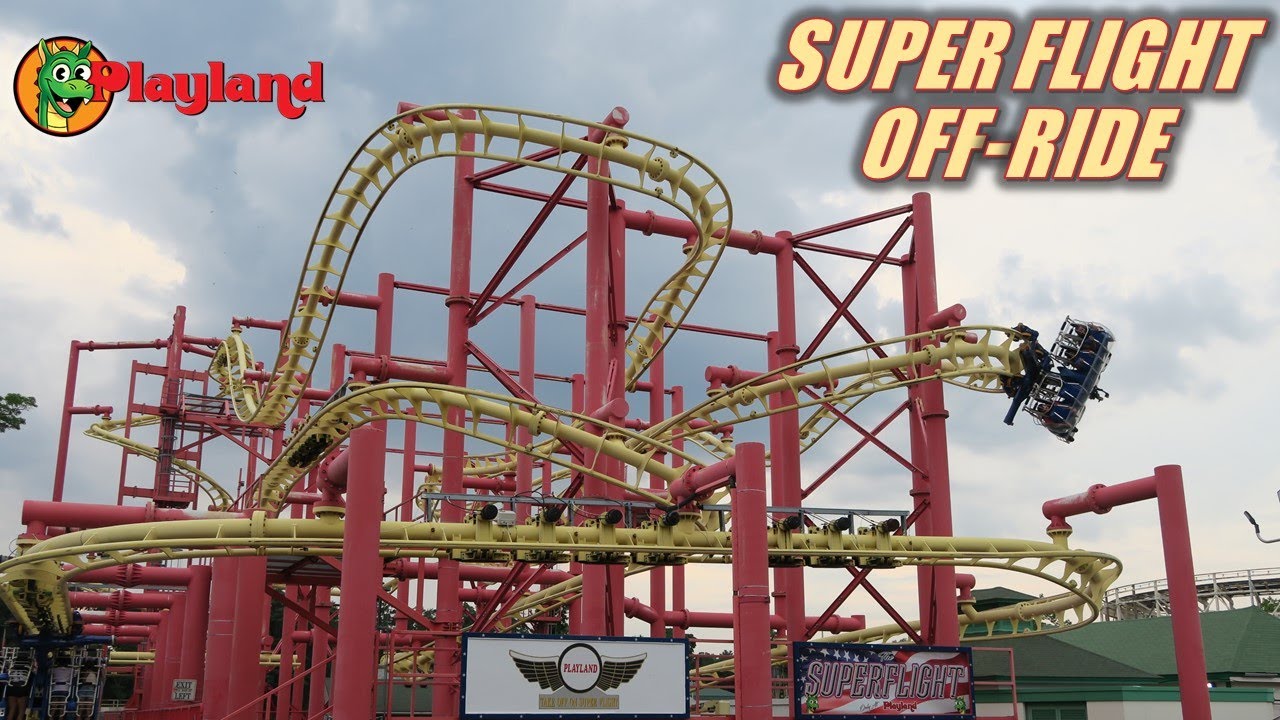 Super Flight Off-Ride Footage, Rye Playland Zamperla Volare Flying Coaster | Non-Copyright