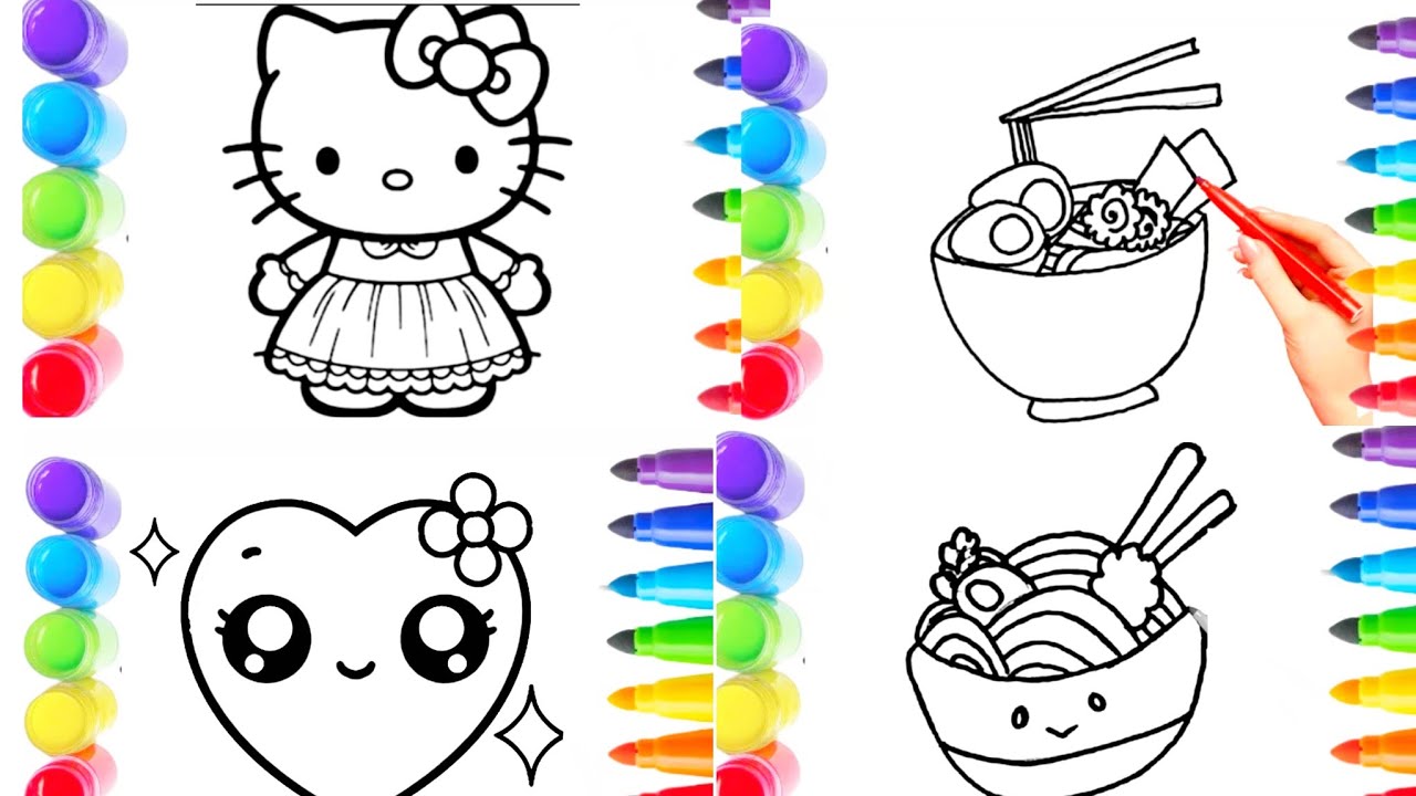 Beautiful Hello Kitty Drawing, Painting And Colouring For Kids And Toodlers
